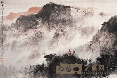 徐善 辛巳（2001年）作 观云图 镜心 43×63cm